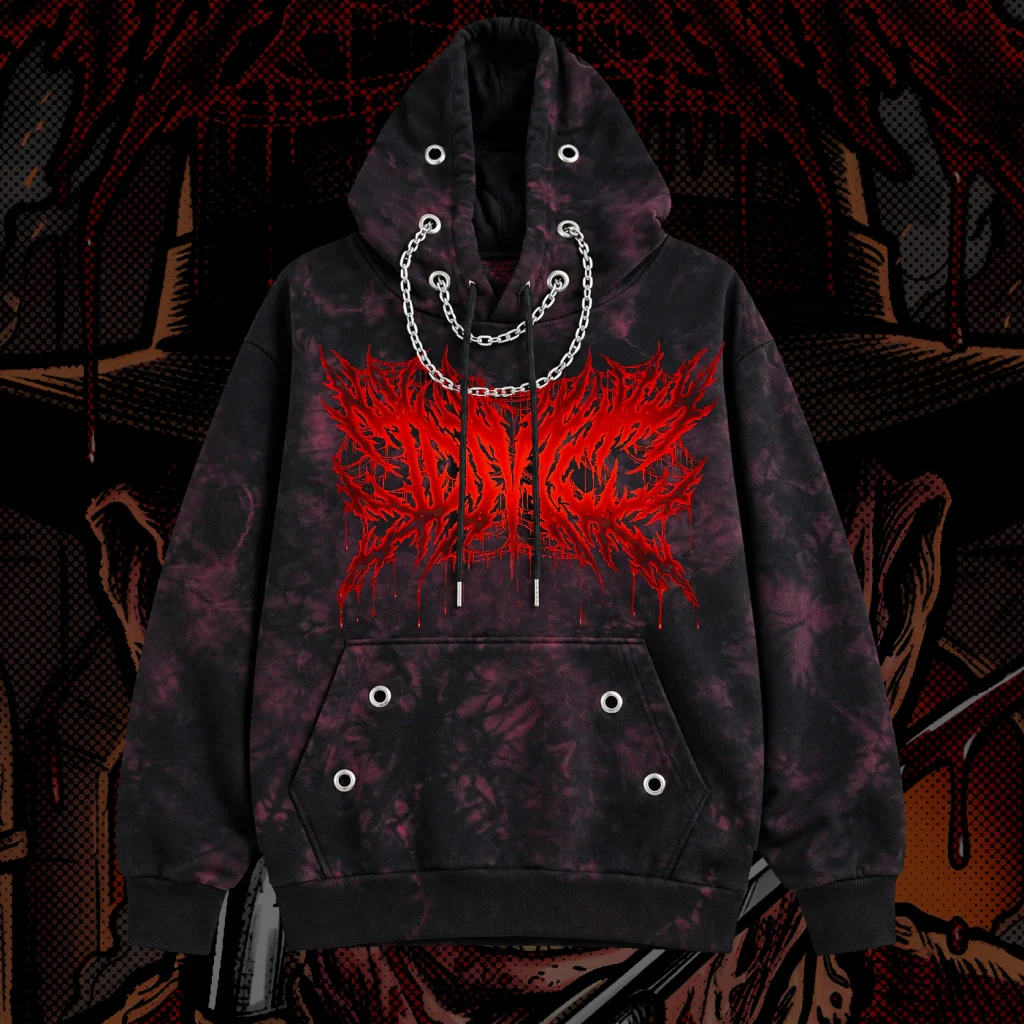 Moletom Tie-Dye Deathcore - Freddy Krueger — frente